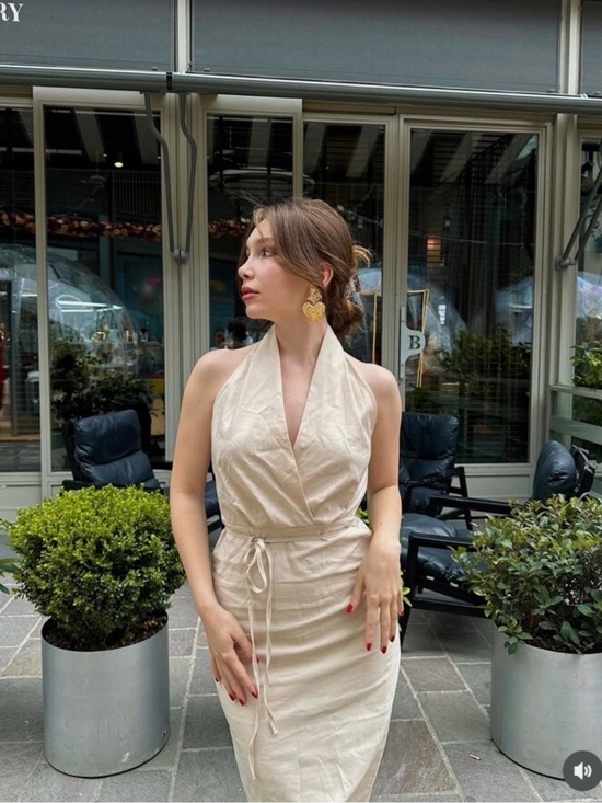 Zara Dresses & Skirts - NWT Zara Sleeveless Halter Wrap Midi Dress in Cream Sundress Wrap Waist